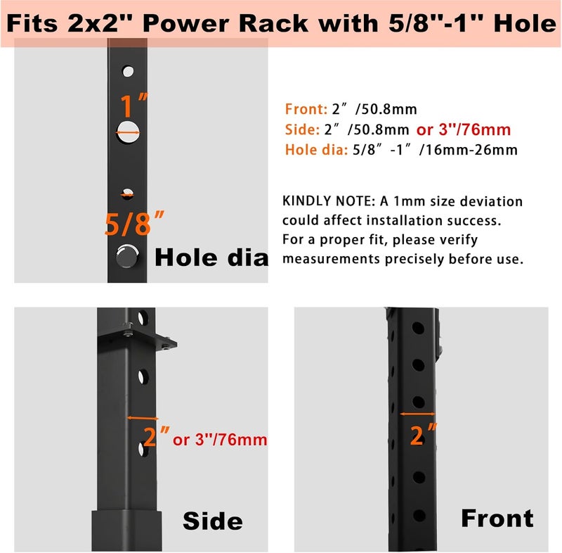Lights Mountain Rack-Mounted Olympic Barbell Holder for 2x2 & 2x3 Power Racks, No Drilling Required – Heavy-Duty Steel Storage with Protective Padding, Space-Saving Gym Equipment - Image 2